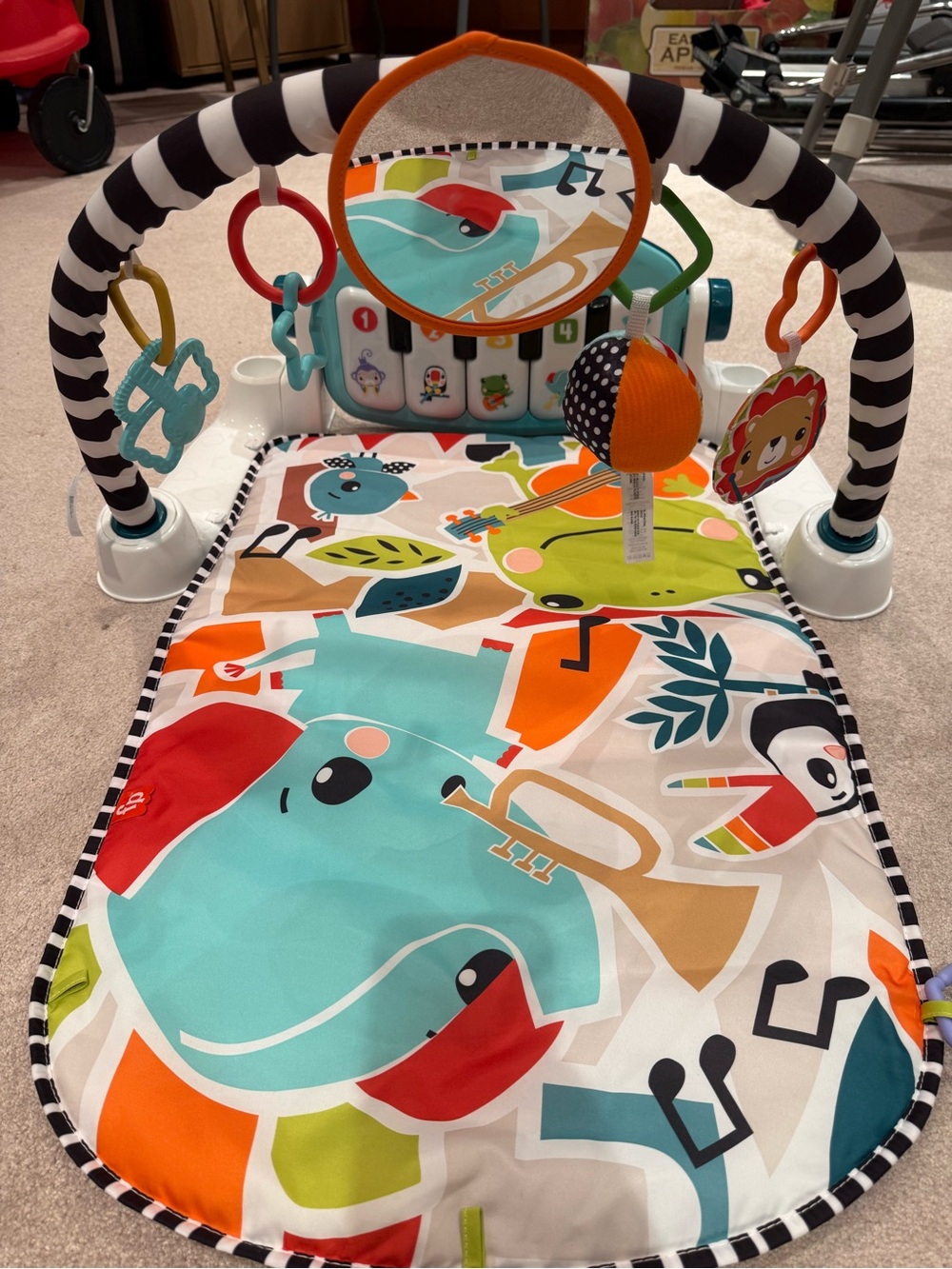 Fisher-Price Kick + Play Piano Gym - All Toy Attachments Included